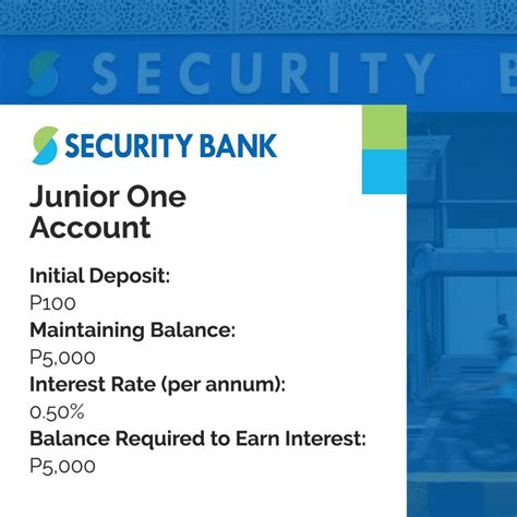 security bank junior one account